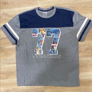 Star Wars Men's Gray and Blue Graphic T-Shirt